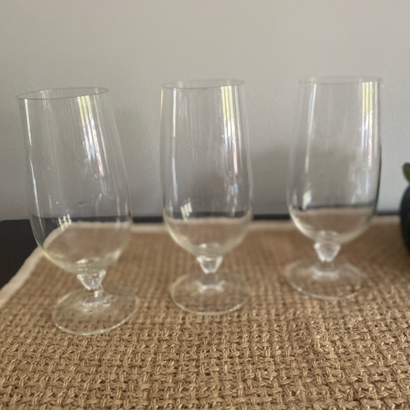 3 SET VINTAGE GERMAN TALL FORTE SHORT STEM CRYSTAL GLASSES - Picture 3 of 11